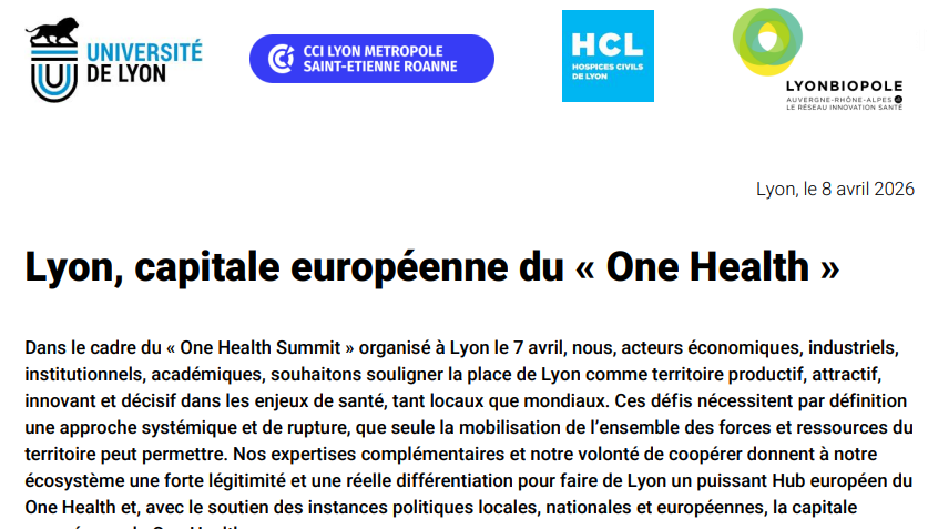 Lyon s’affirme comme capitale européenne de ONE HEALTH